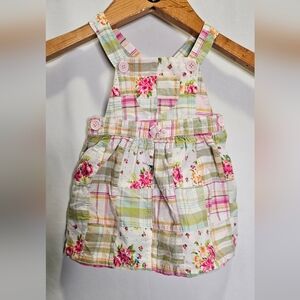 Vintage Gap Floral Patchwork Shabby Chic Overall Dress Pinafore Farmcore